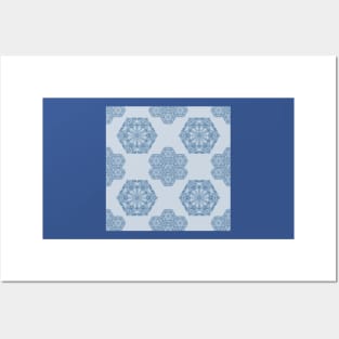 Seamless repeating pattern in blue Posters and Art